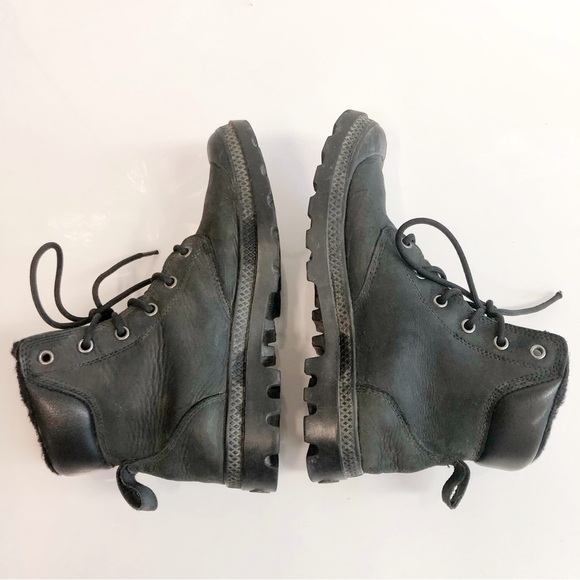 PALLADIUM PAMPA Black Leather Boots Fur Lined Waterproof Winter Boots Snowshoes - Picture 6 of 14